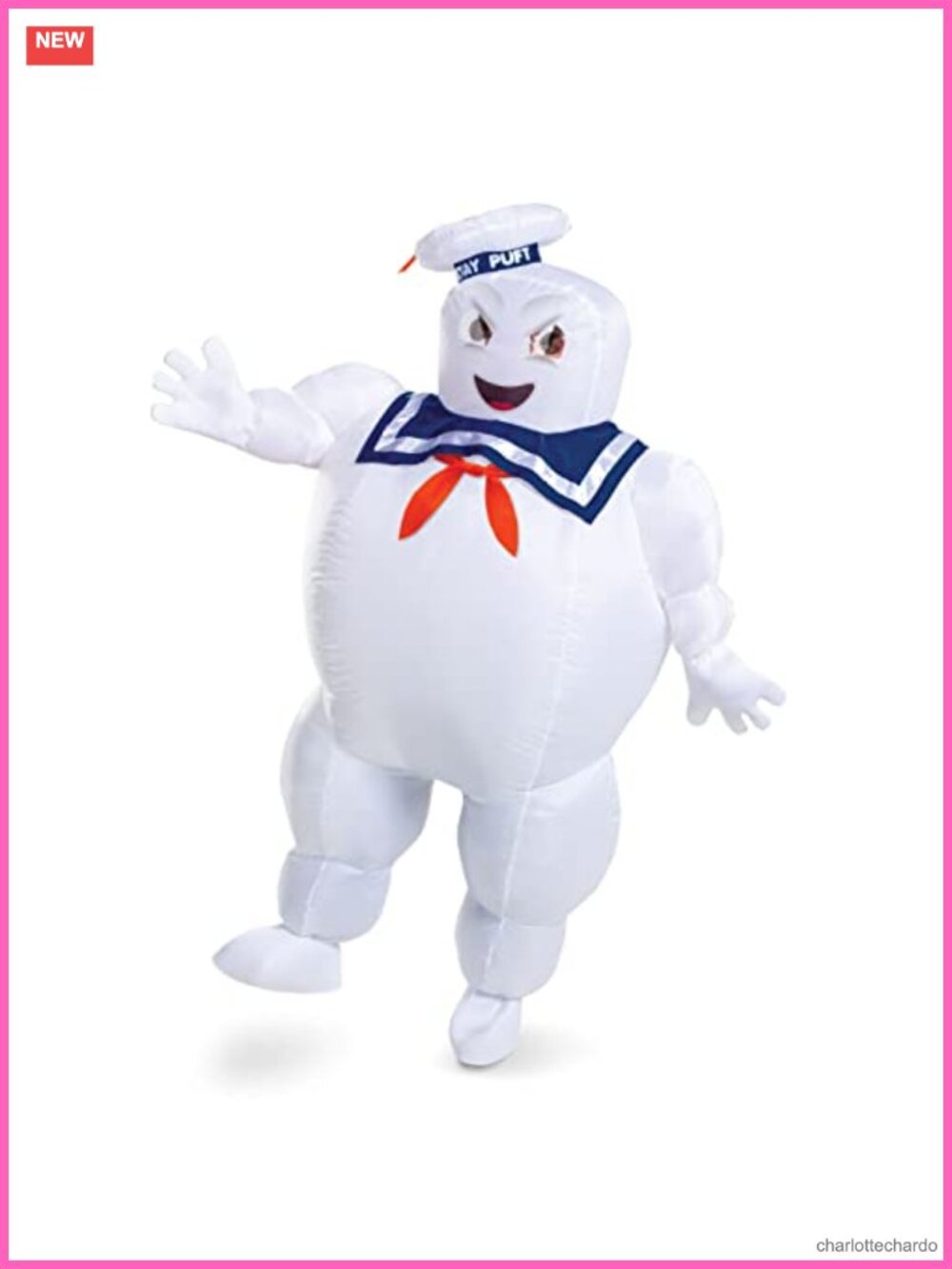 Inflatable Stay Puft Marshmallow Man Costume Fan Operated Adult Suit
